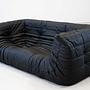 Togo Sofa 2-seater with armrest Madras leather Black 0