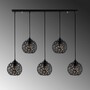 Pendant lamp with 5 elements Black metal 3