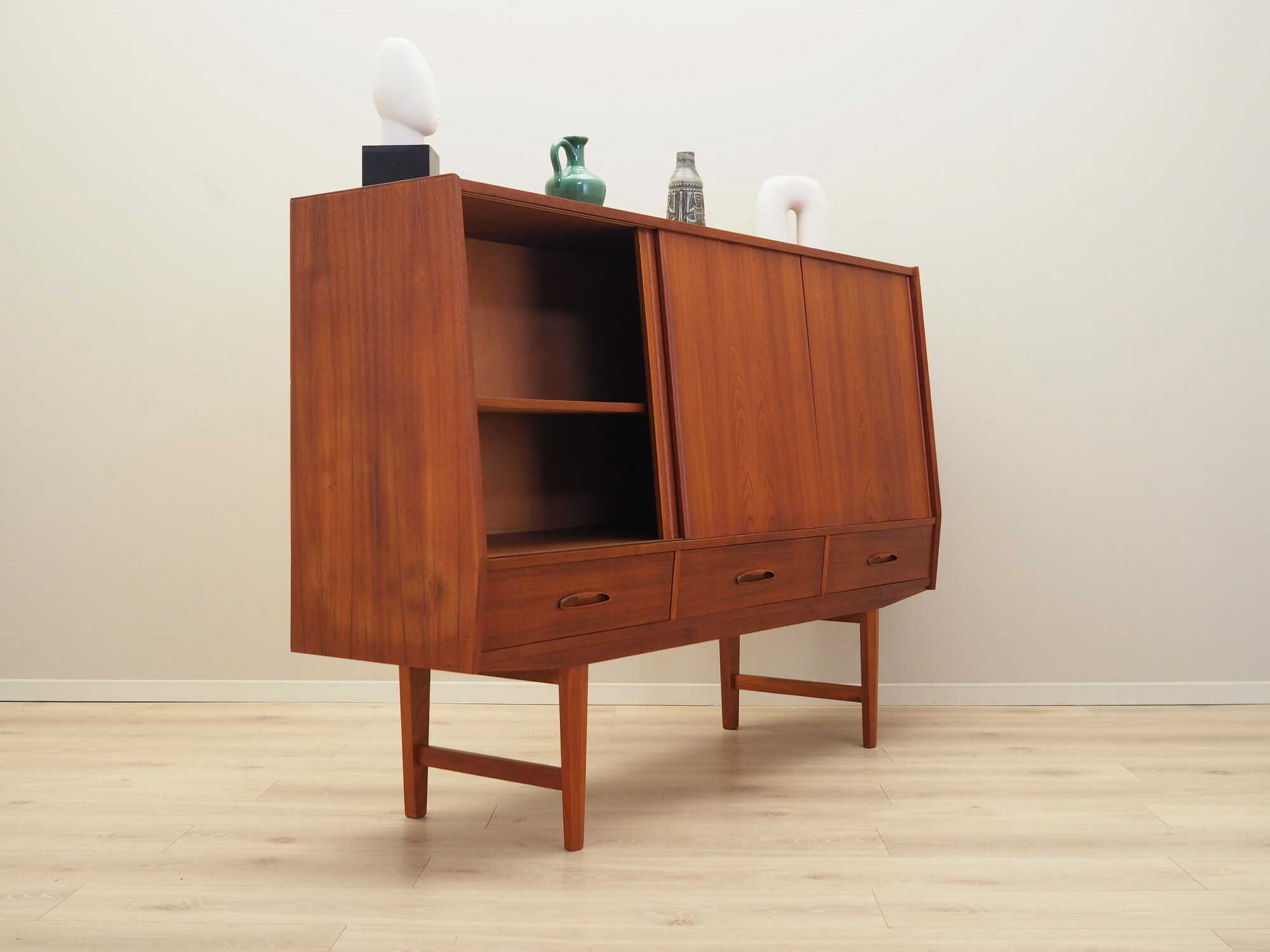 Vintage Sideboard legno di teak marrone anni '60 7
