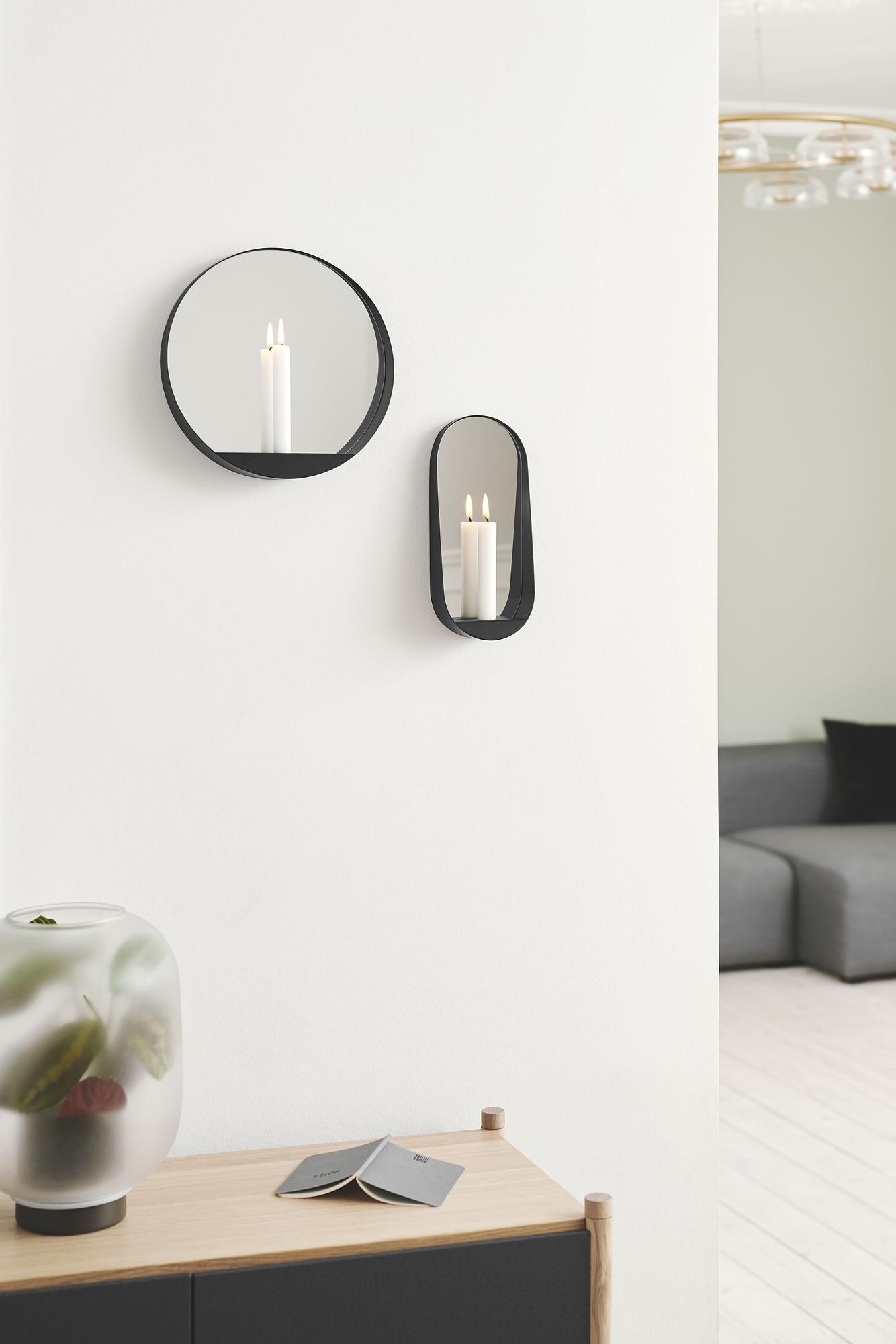 Glim Kerzenhalter Spiegelglas Stahl Schwarz 2