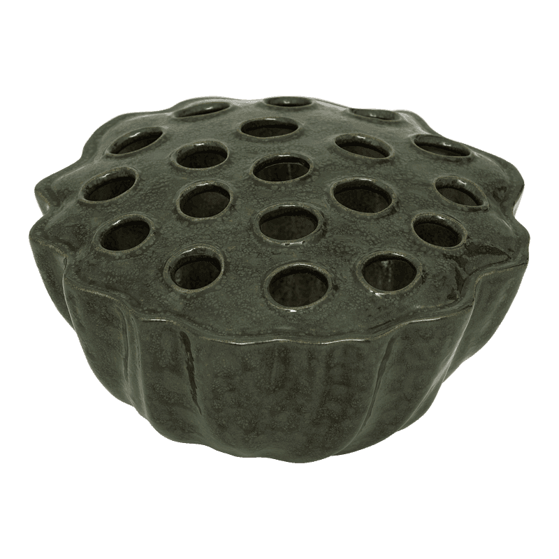 Handgefertigte Nea Vase Keramik Kalamata-Grün 2