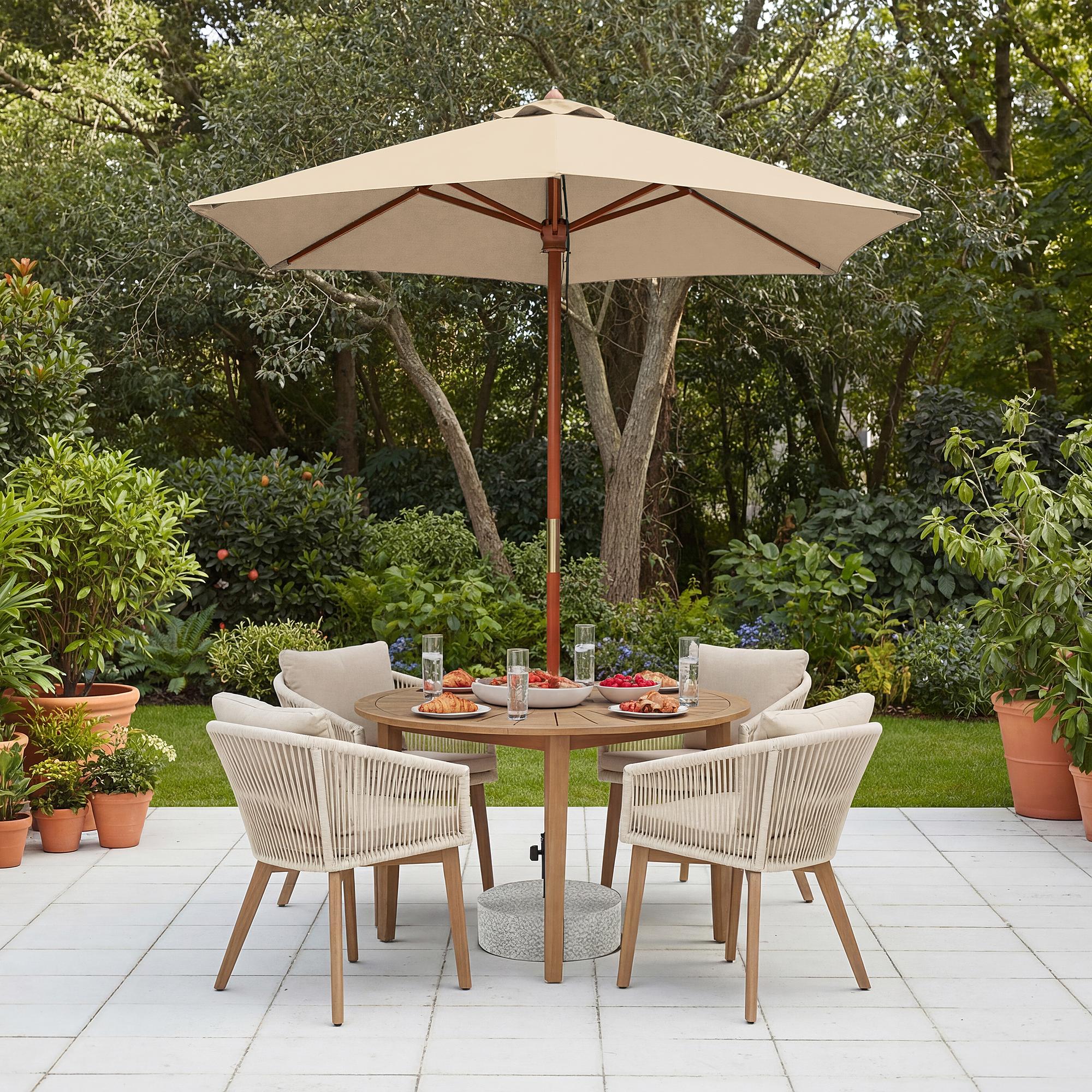 Sonnenschirm Sombrilla Eukalyptus Massiv Beige 3