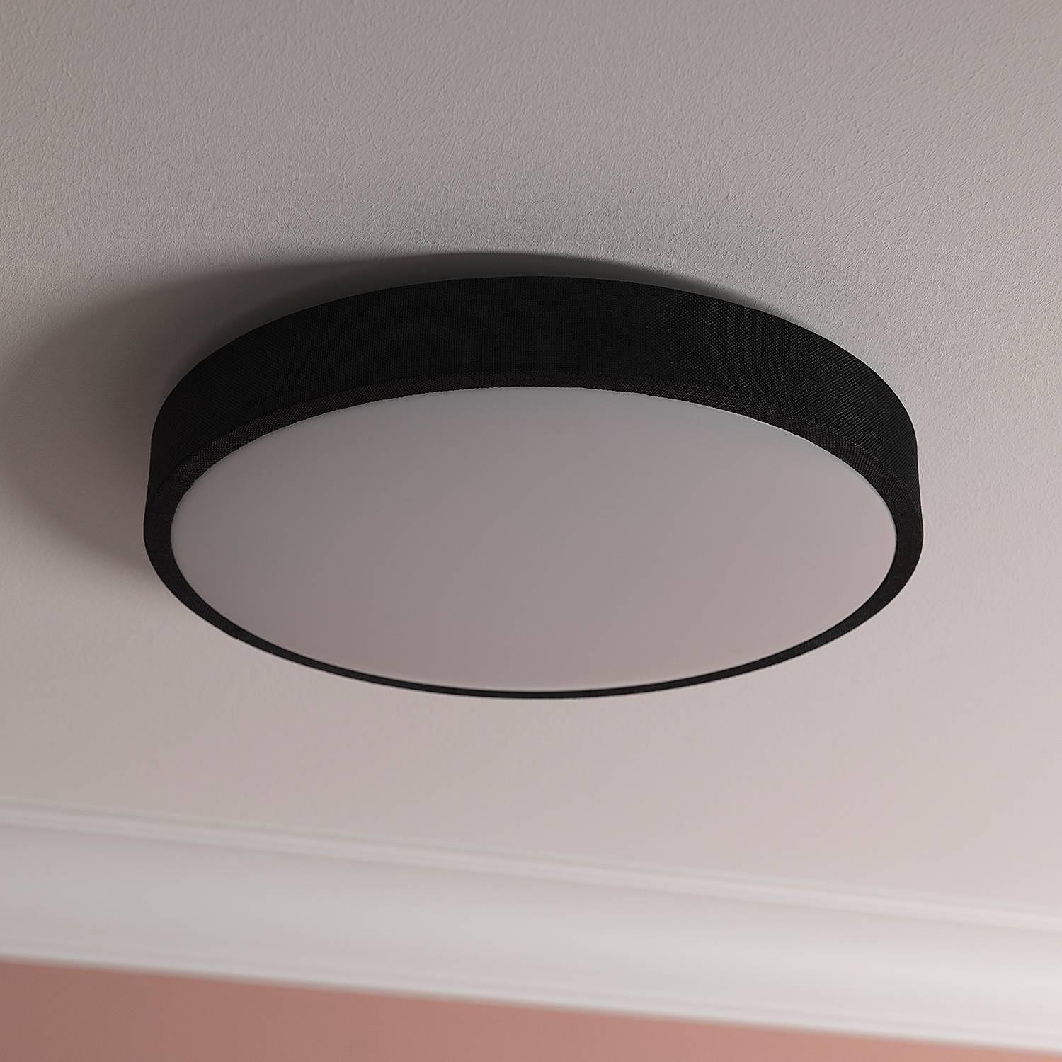 LED ceiling lights Filiz 1-bulb mixed fabric black 2