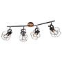 Ceiling lamp Madras III Solid wood 4-flame Silver 0