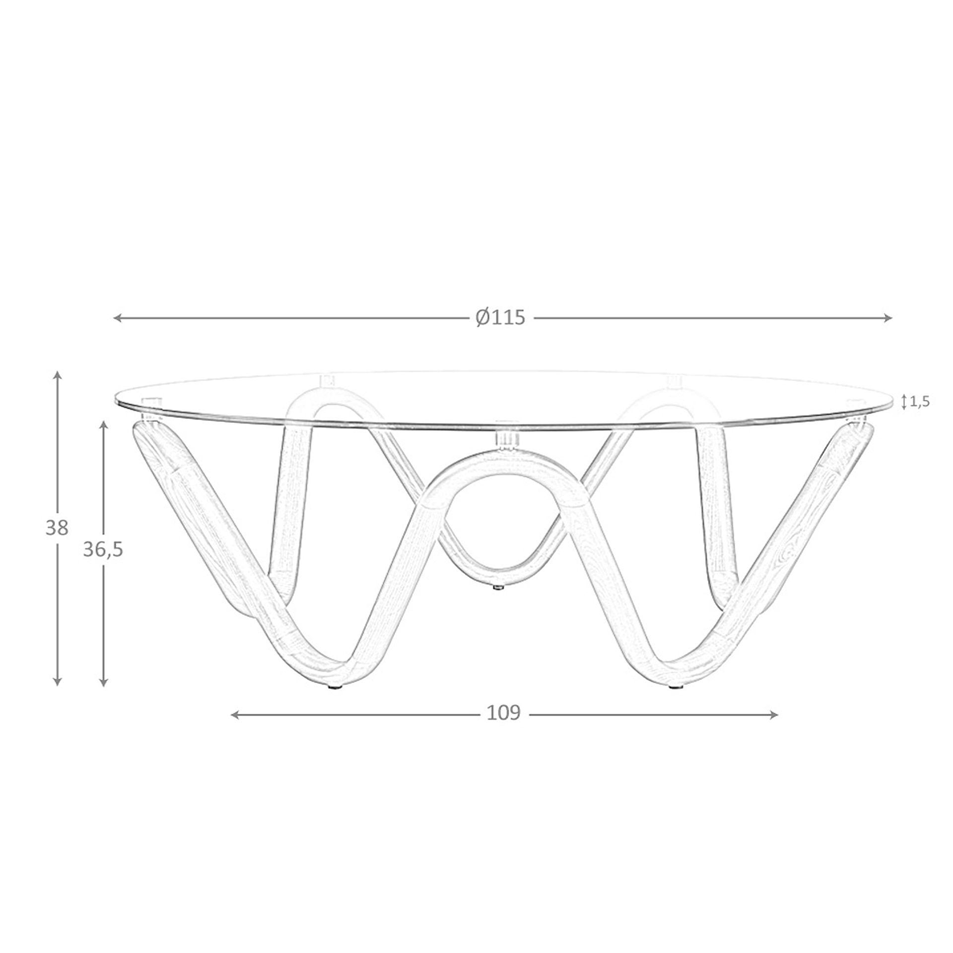 Tavolino 2124 Legno di noce Vetro Marrone 8