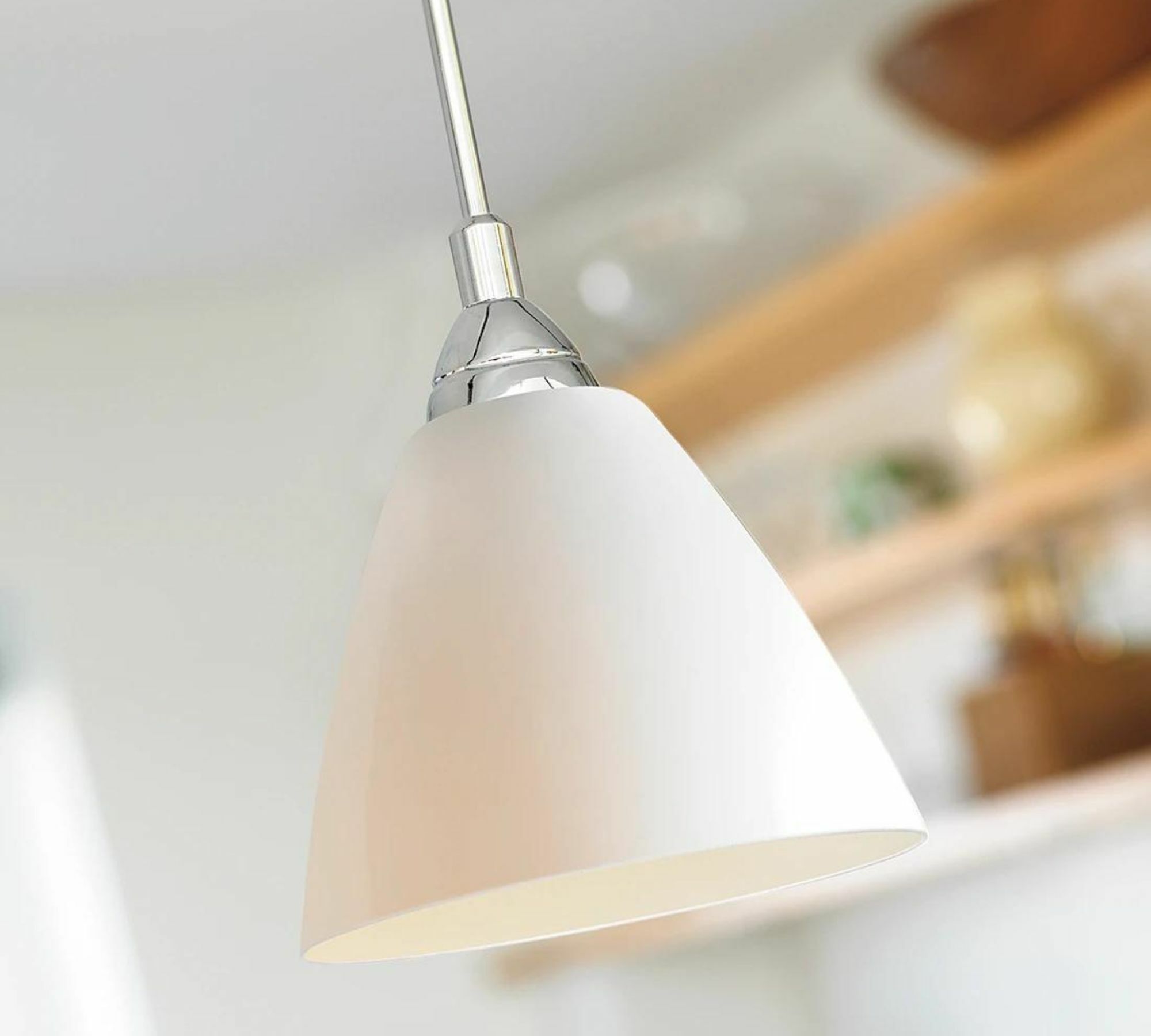 Pendelleuchte Opalglas Metall Weiß 3