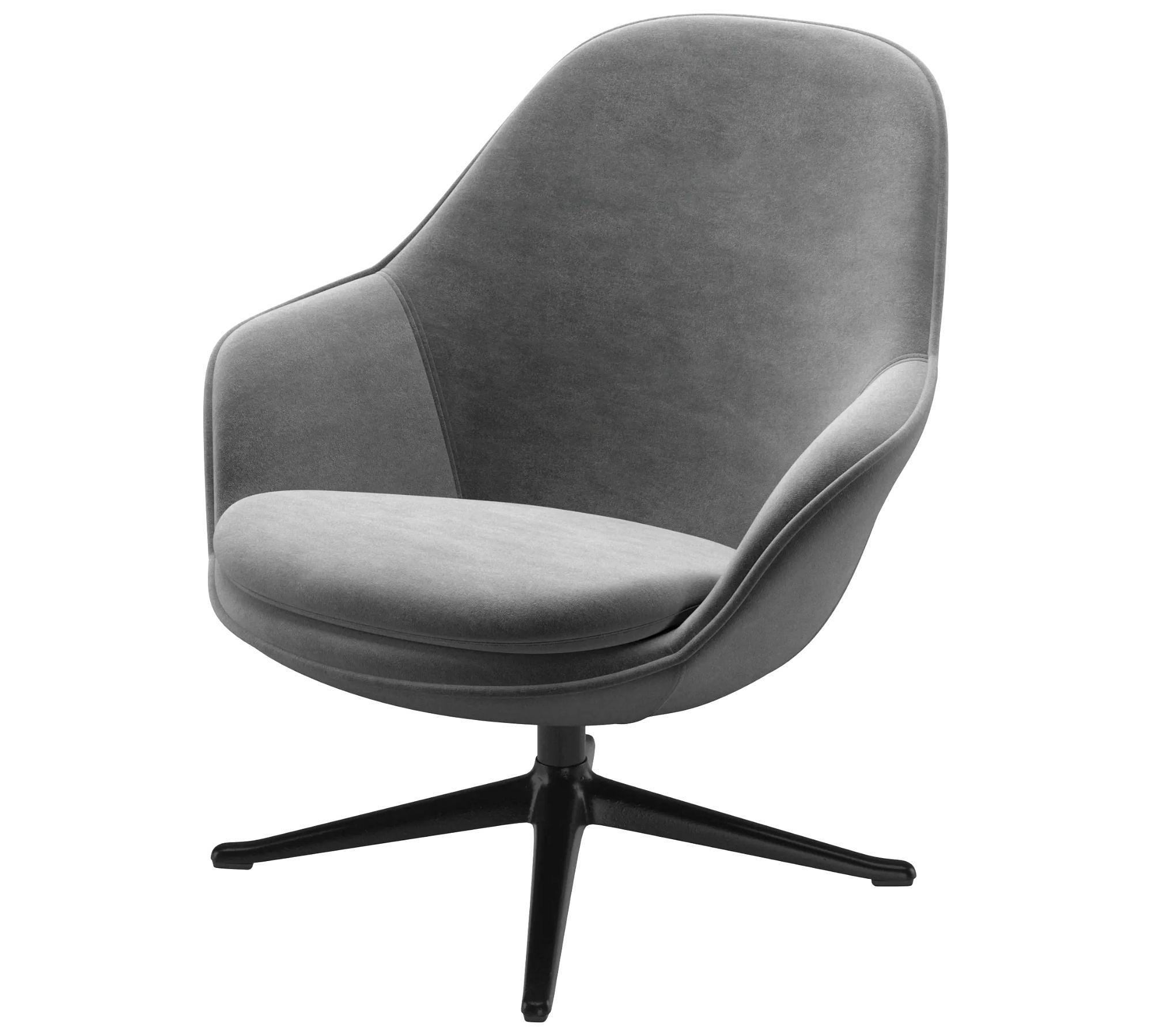 Poltrona Adelaide con funzione girevole velluto 3030 grigio 0