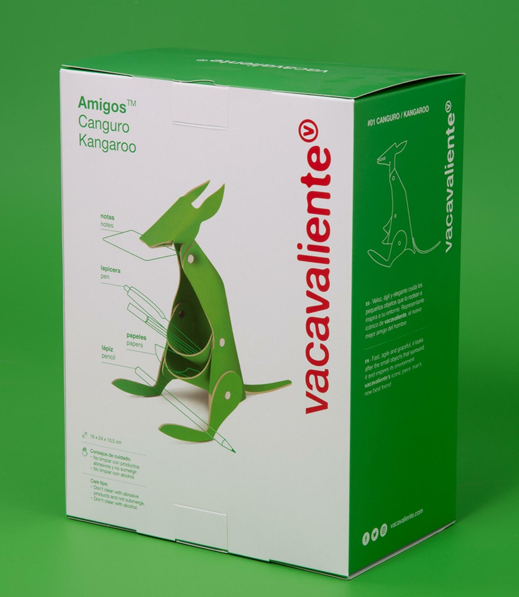 Känguru Schreibtischhelfer aus 100% Recyceltem Leder Grün 4
