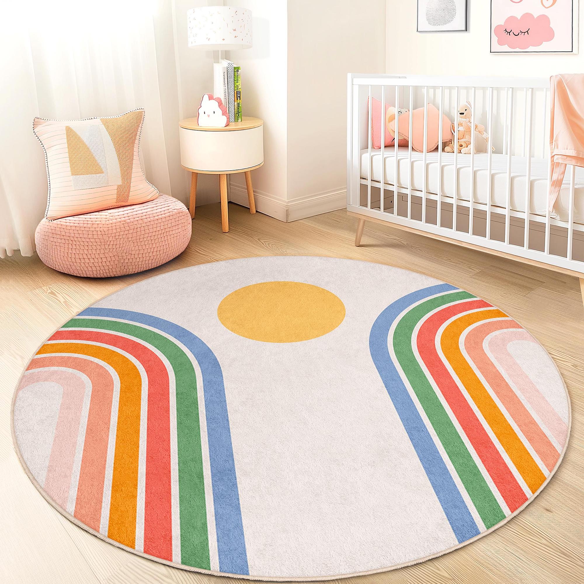 Tappeto per bambini arcobaleno multicolore Ø120cm 0