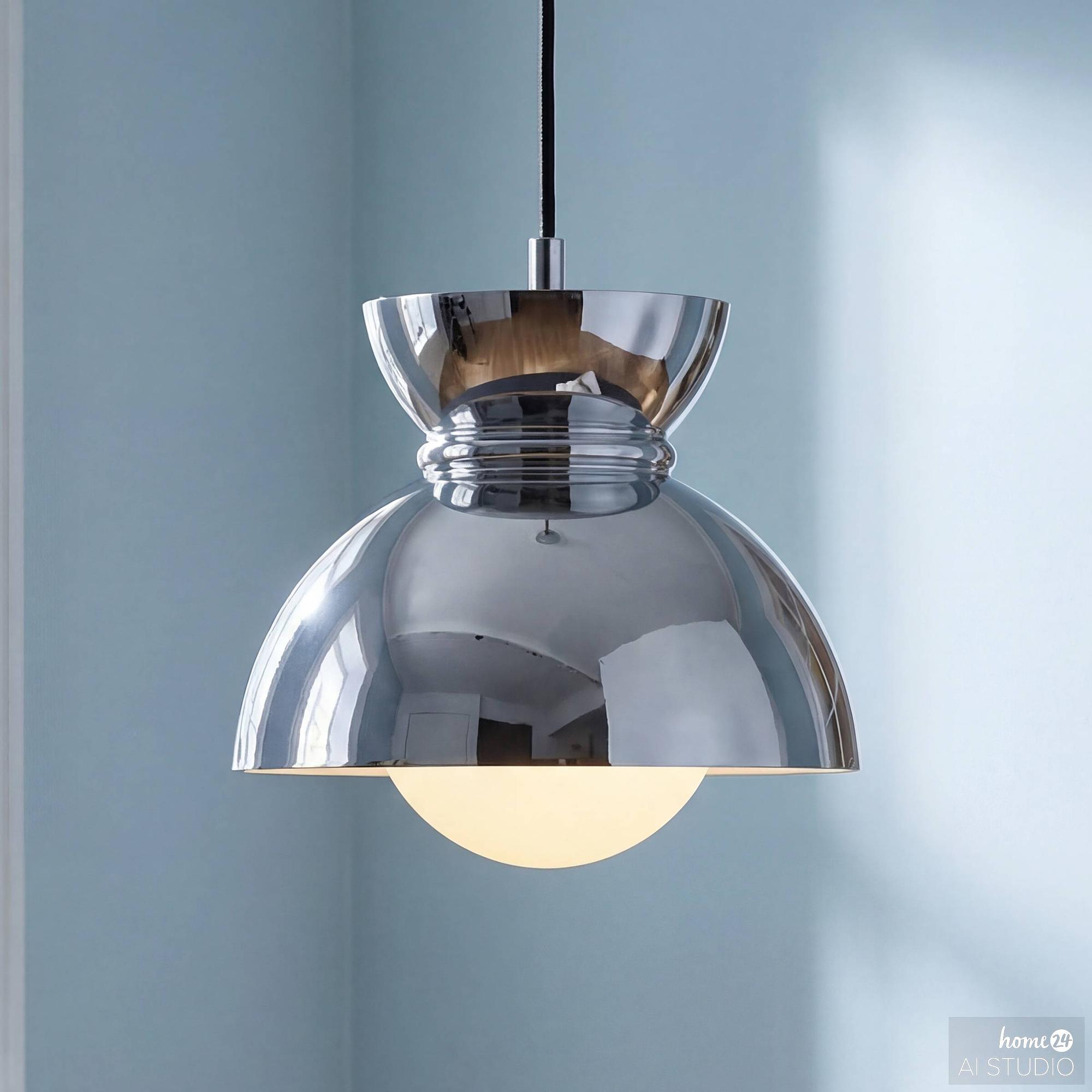Quora Pendant Light 1-bulb Opal Glass Chrome 0