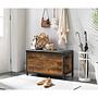 Ennis Wardrobe Bench Faux Leather Metal Brown 2