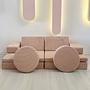 Puzzle Sofa Bed 2-Seater Pink 2