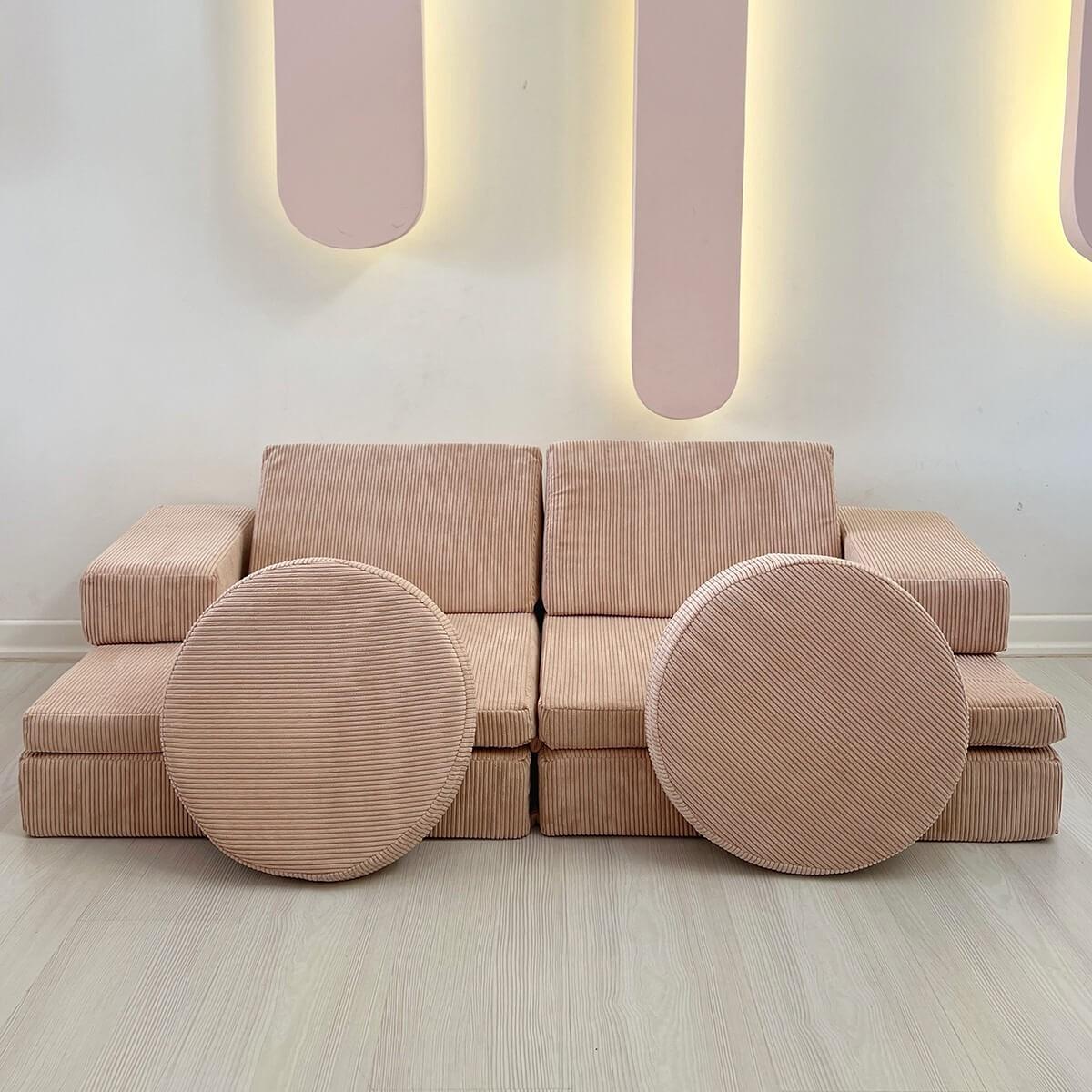 Puzzle Sofa Bed 2-Seater Pink 2