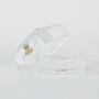 Crystal box lead glass transparent 1970s 1