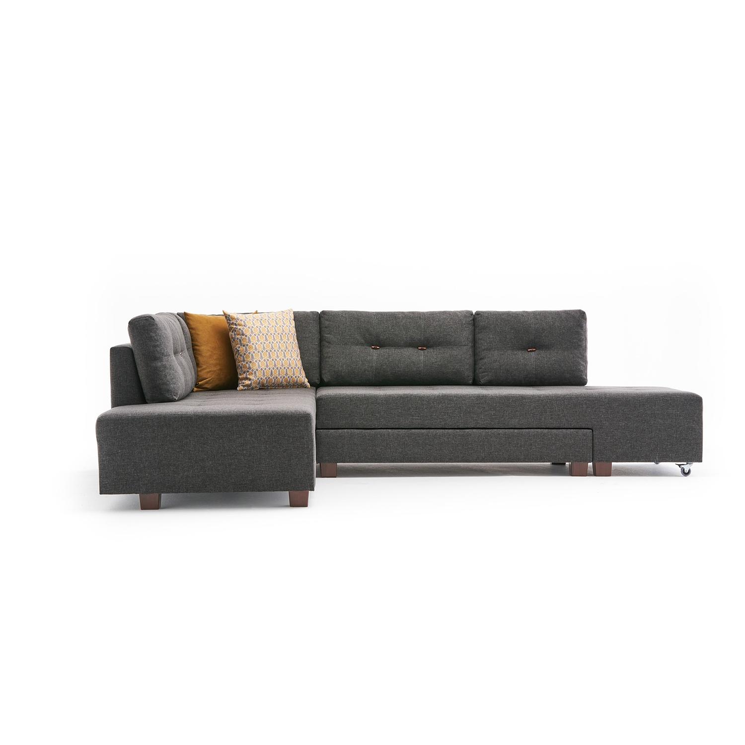 Manama Corner Sofa Bed Left - Anthracite 7