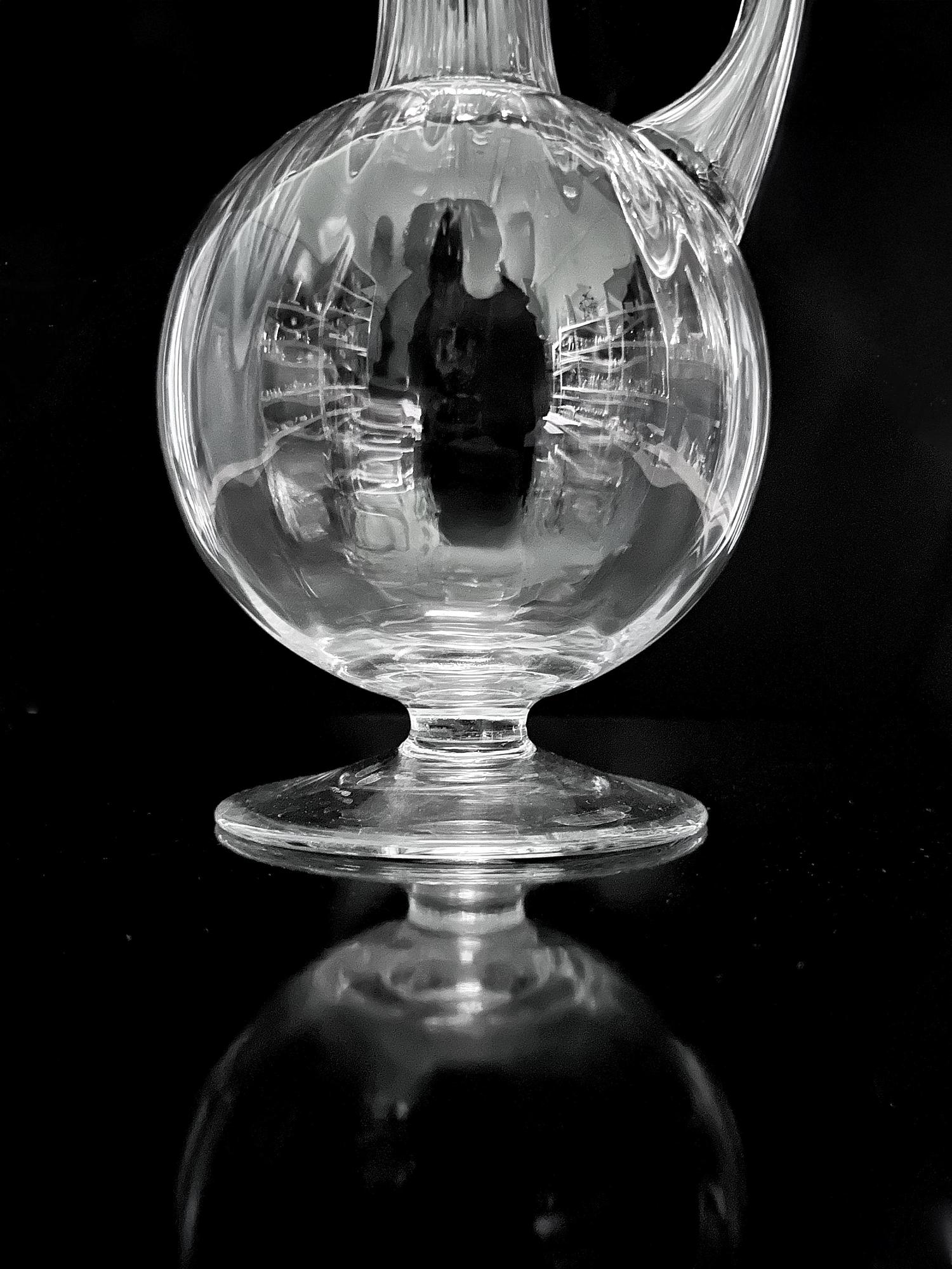 Vintage Wasserkrug Glas Transparent 1950er Jahre 3
