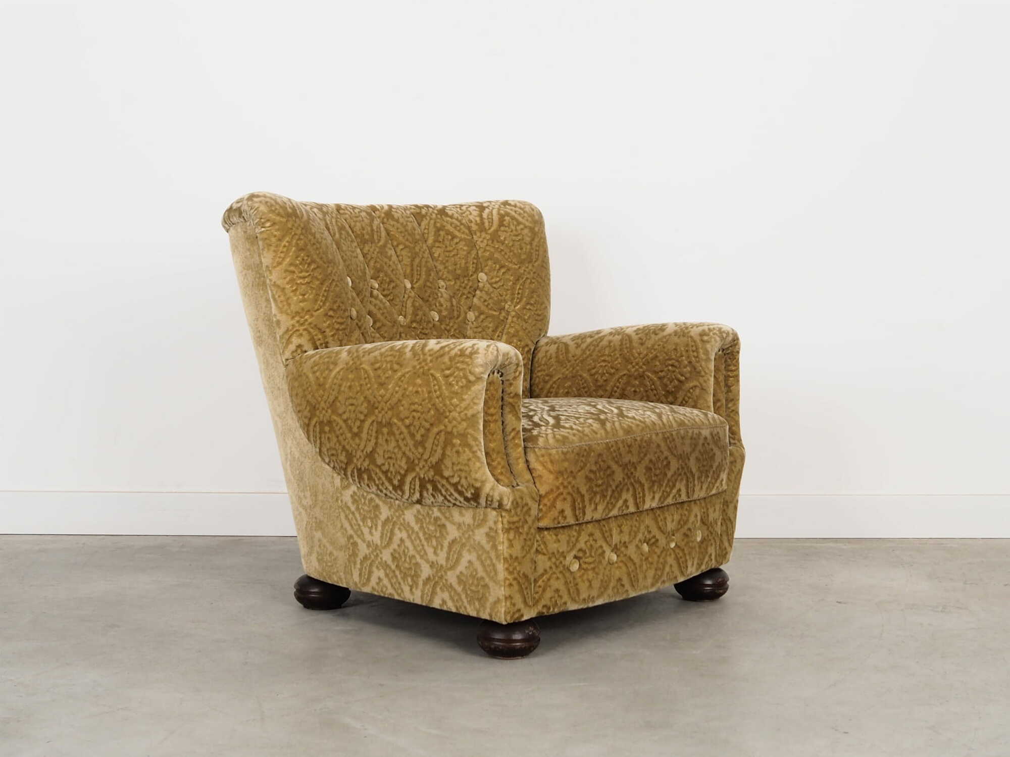 Armchair Textile Wood Yellow 1960s 8
