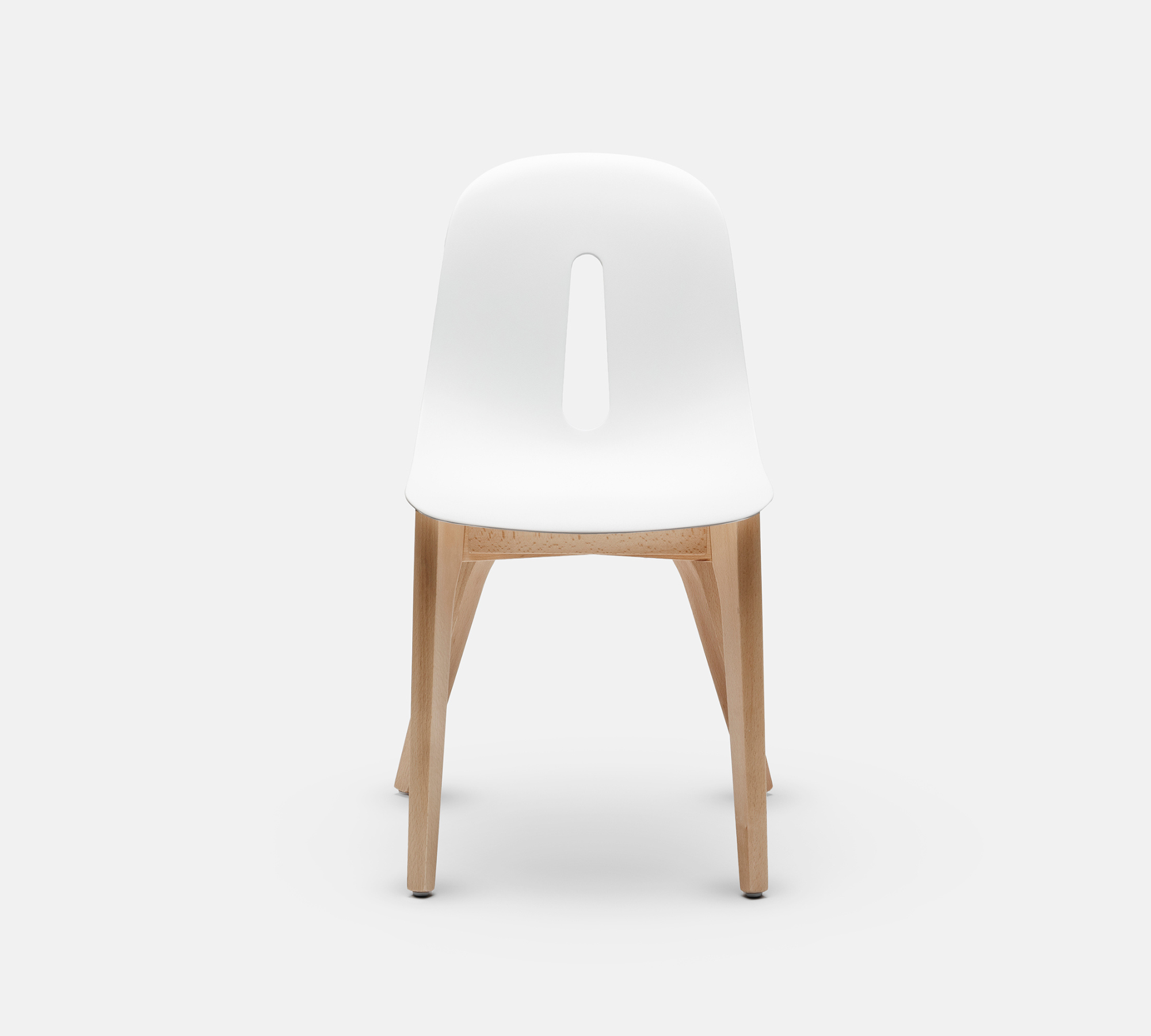 Gotham W Sedia Plastica Legno Bianco 1