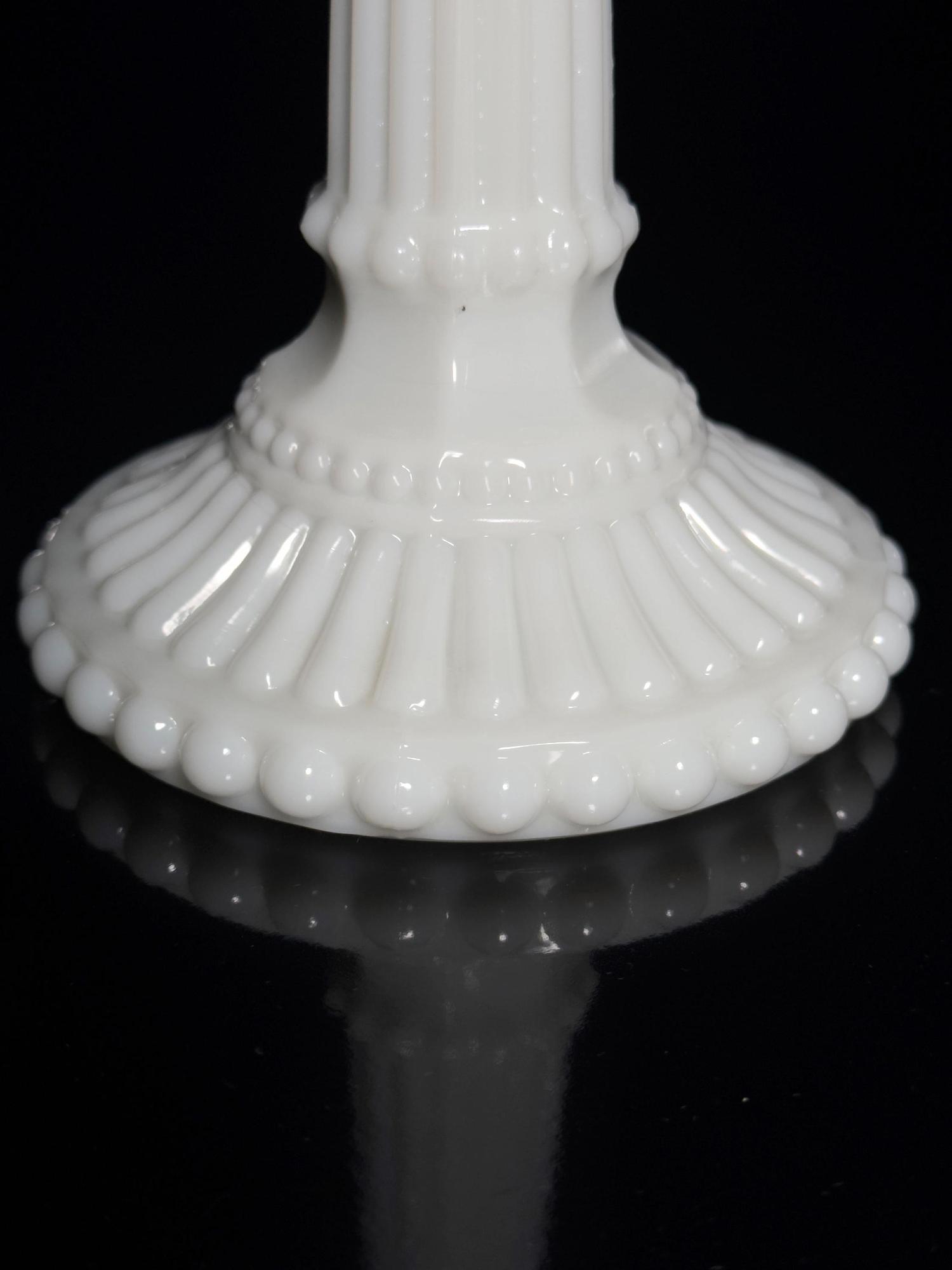 Vintage Candle holder Opal glass White 2