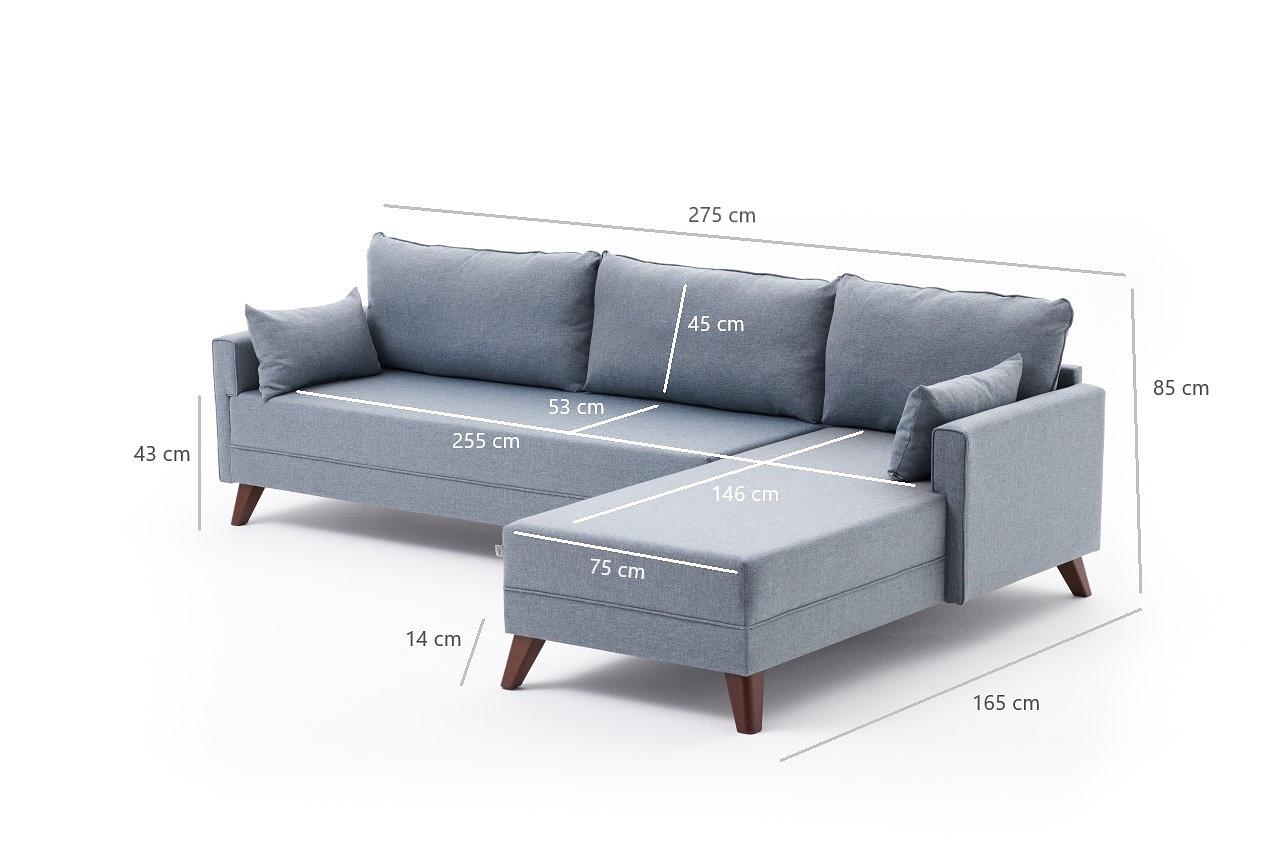 Bella Sofa Récamiere Links Blau 9