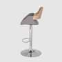 Bar stool veneer and fabric grey 3
