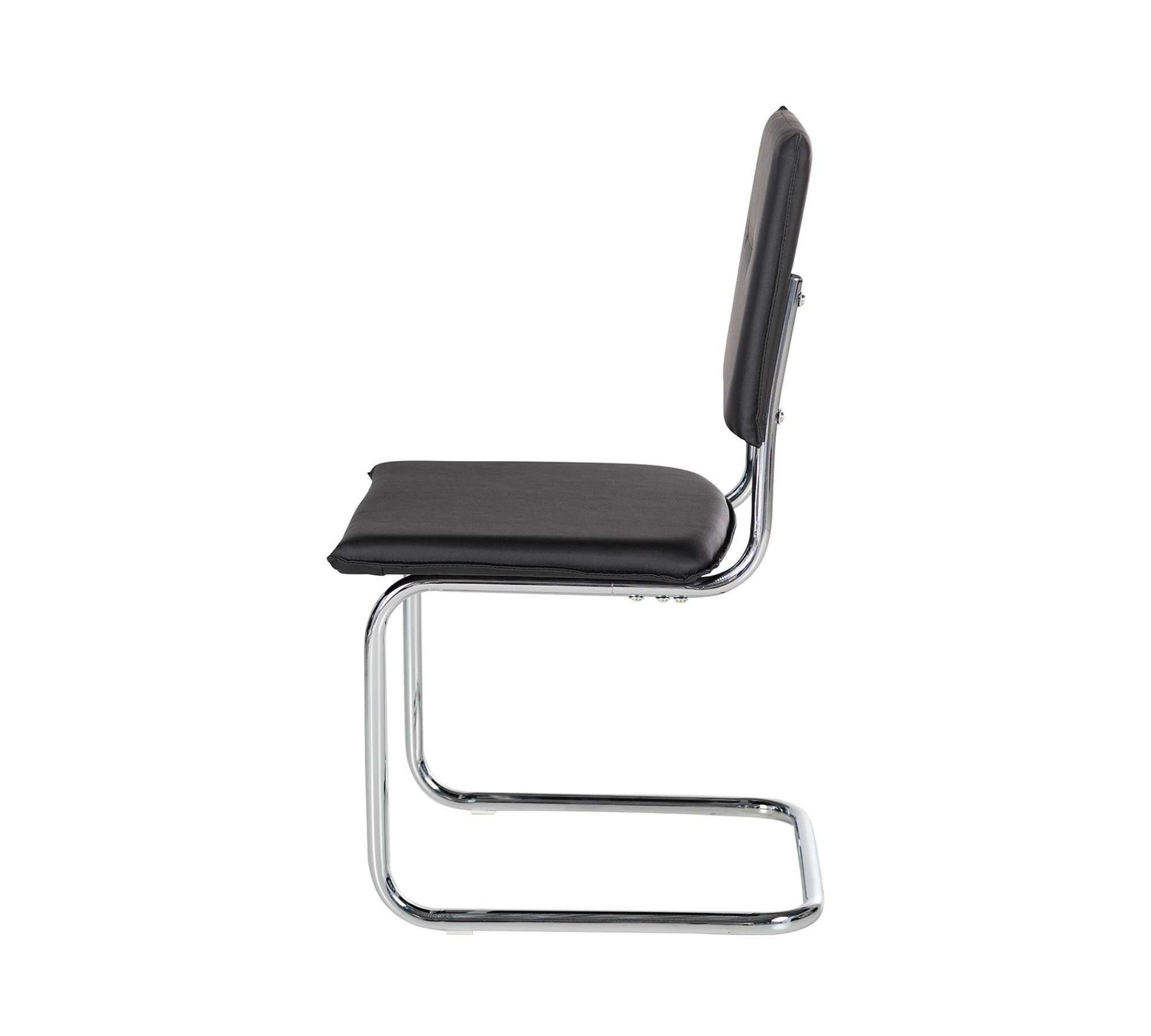 2x Freischwinger Kunstleder Metall Schwarz 2