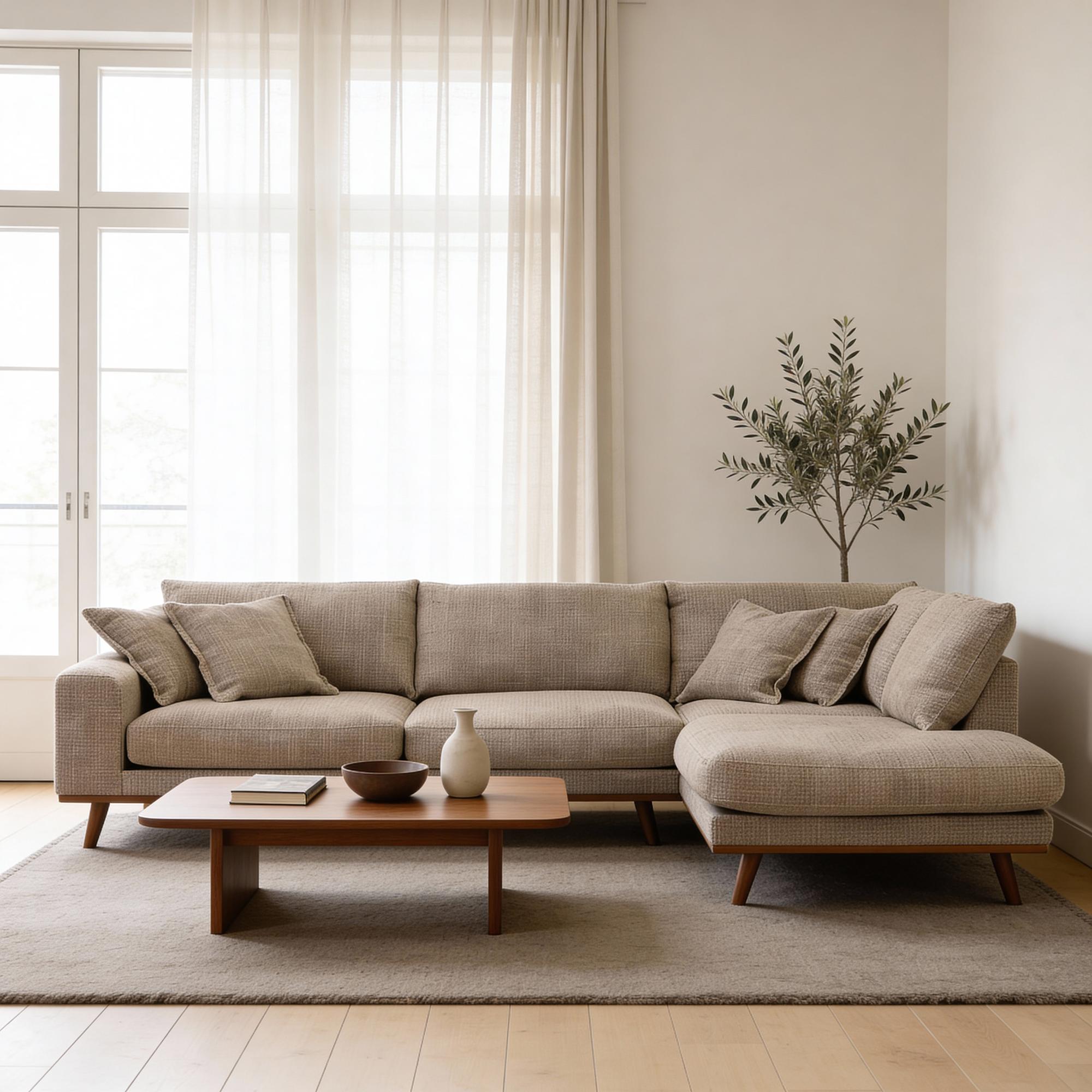  Ecksofa Harper 3-Sitzer Rechts Hellbraun 0
