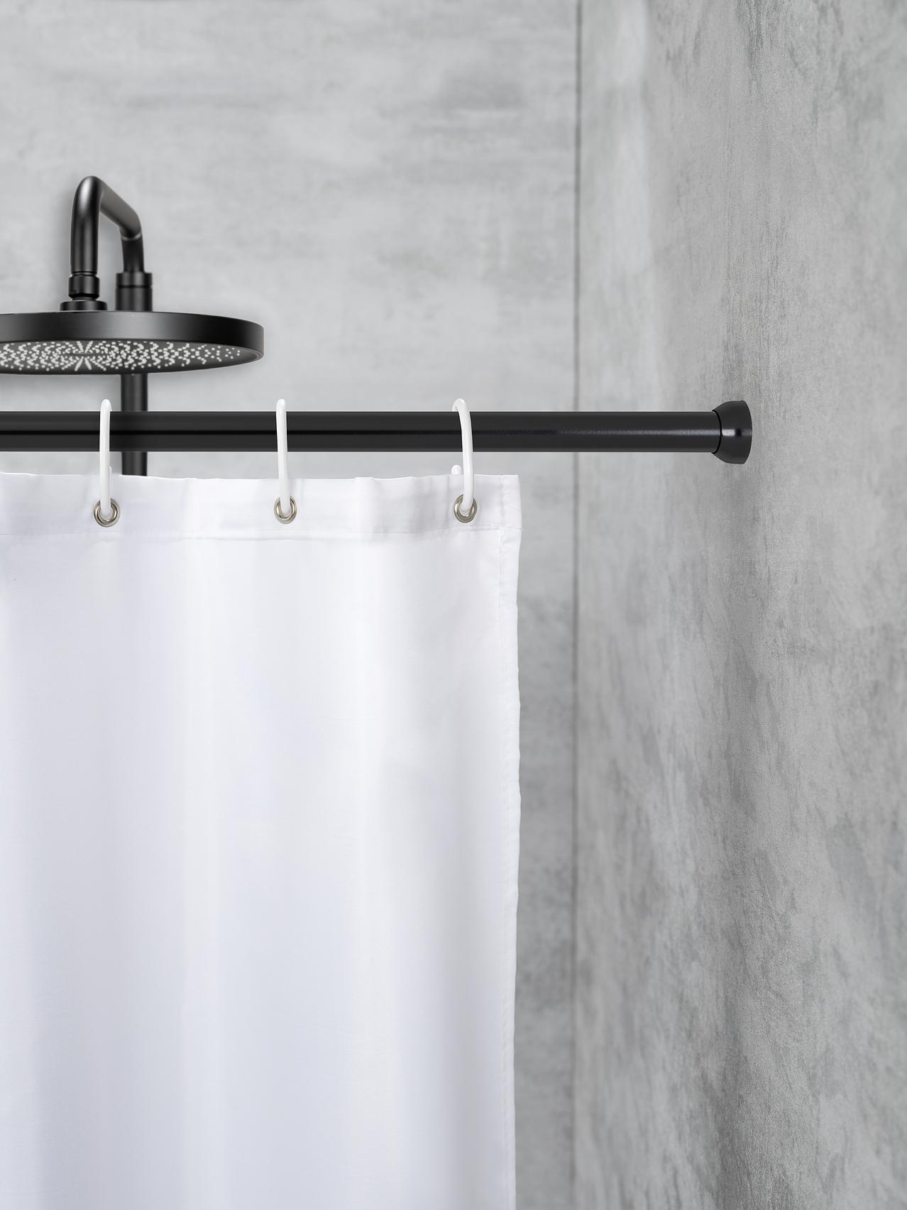 Touws Telescopic Shower Rod Aluminium Black 2