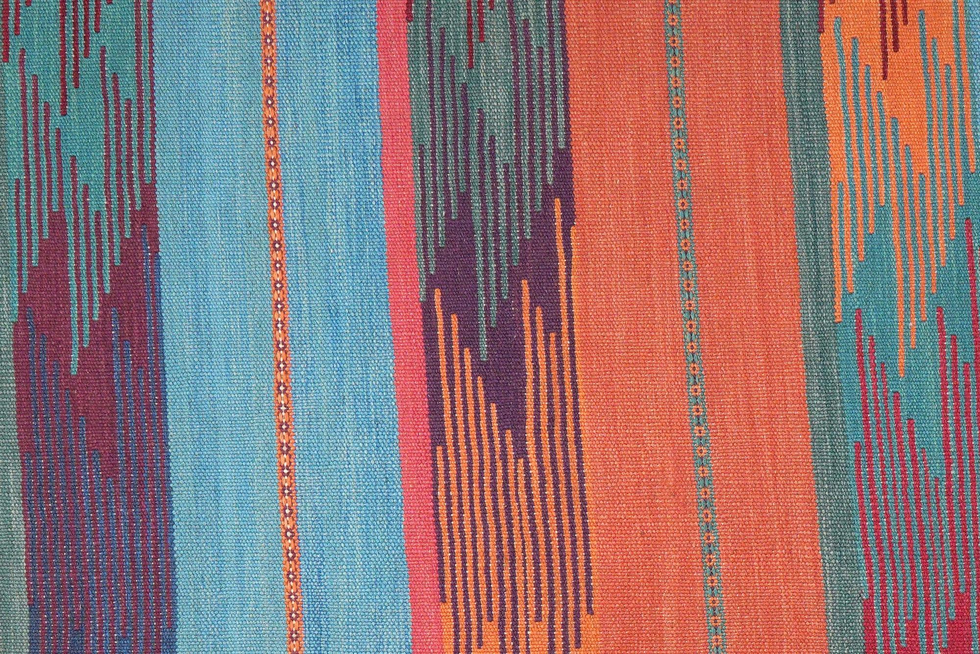 Kilim Gashgai Teppich Orange Blau 3