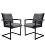 2x Boston Esszimmerstuhl Textil Metall Dunkelgrau 0