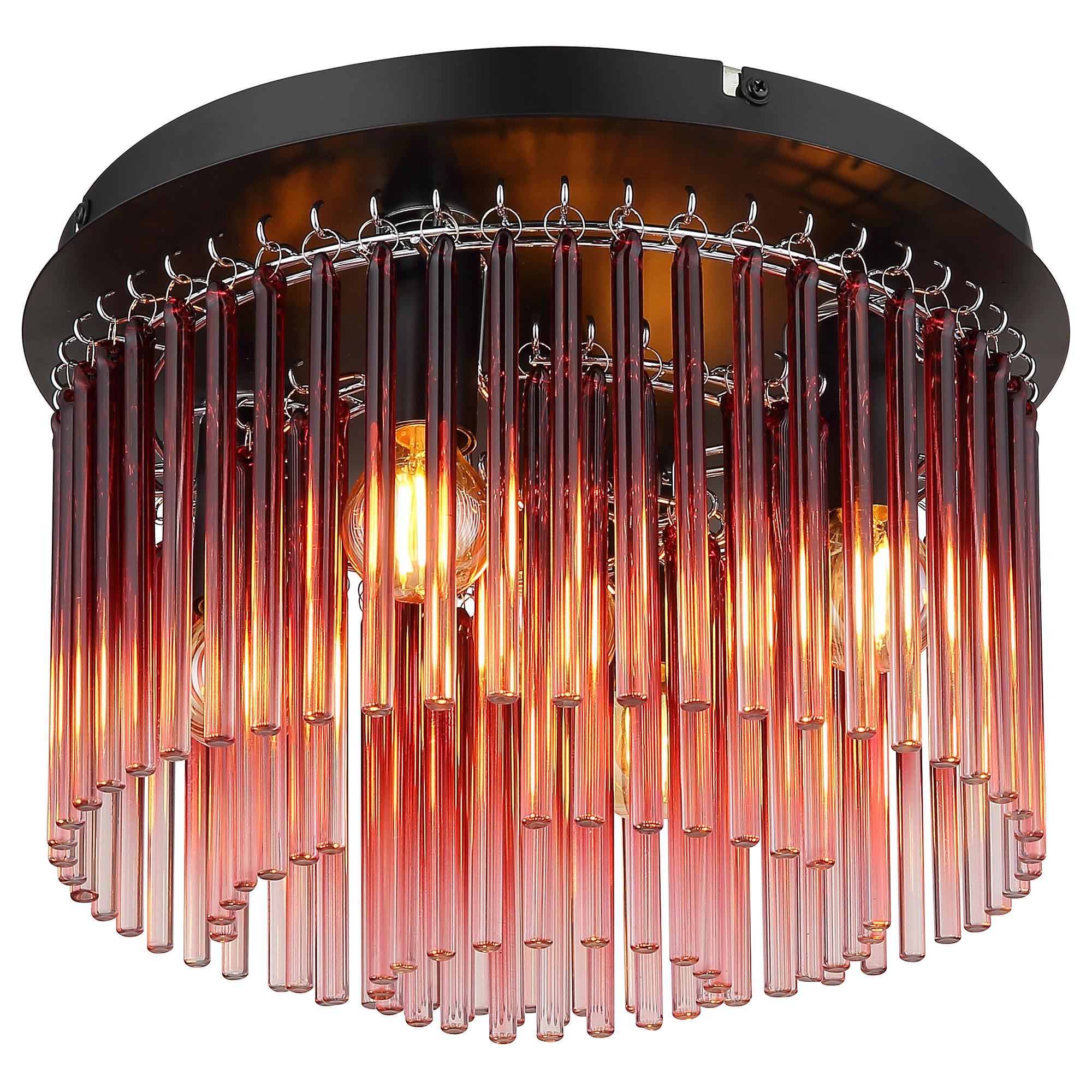 Gorley Typ B Deckenleuchte 5-flammig Farbglas Eisen Rot 0