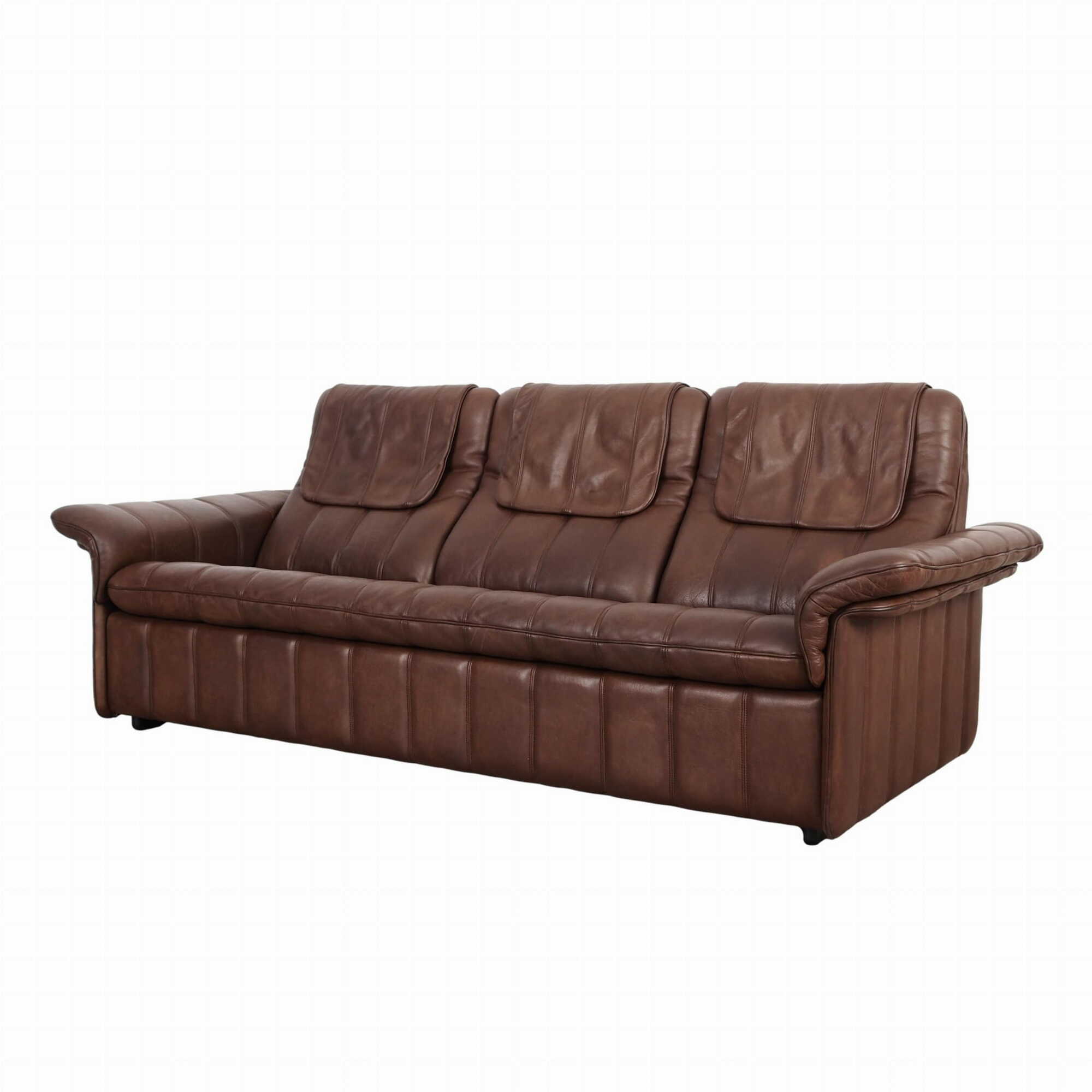 Sofa Leather Brown 1970s 0