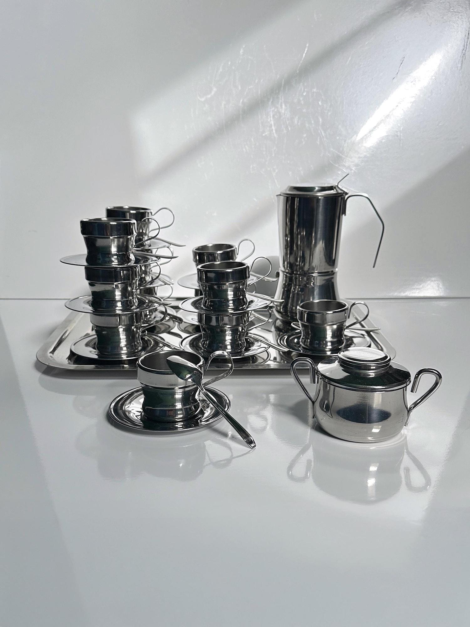 Inox Espresso-Set Tasse für 12 Personen Silber 4