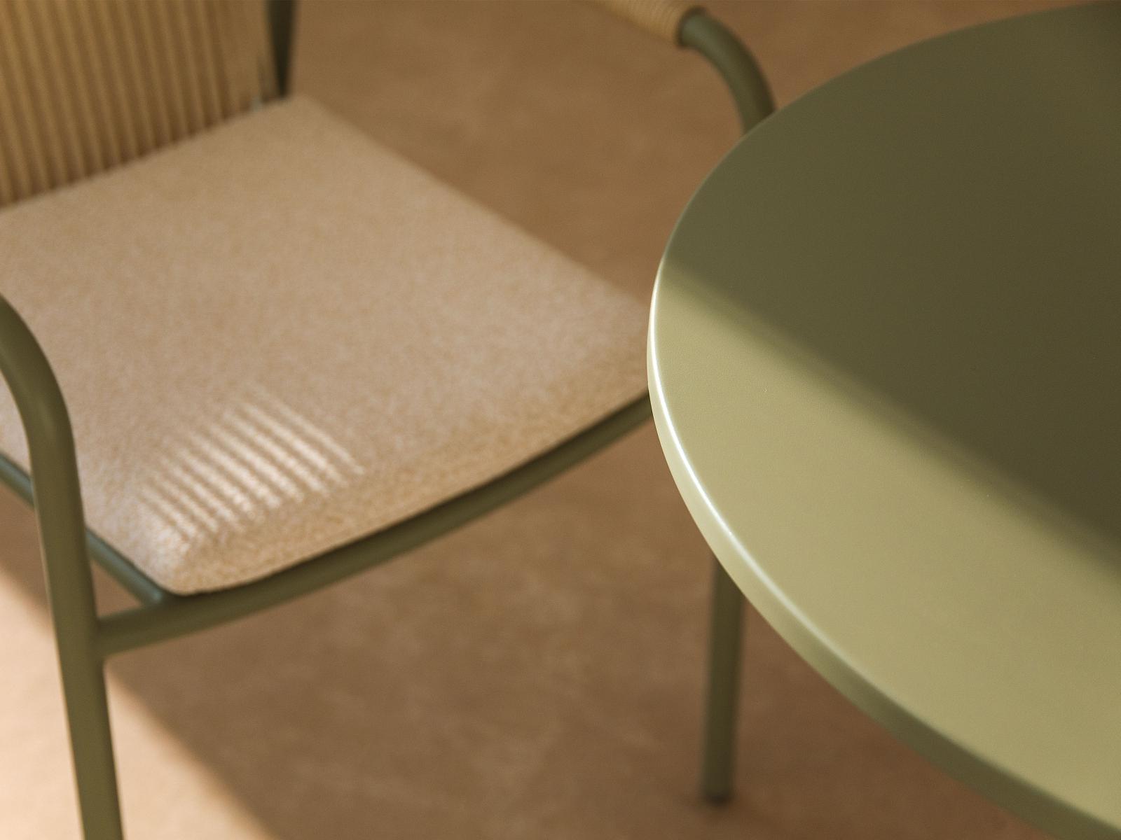 Figueral Garden Table 2-Seater Metal Beige 75x75x75 cm 3