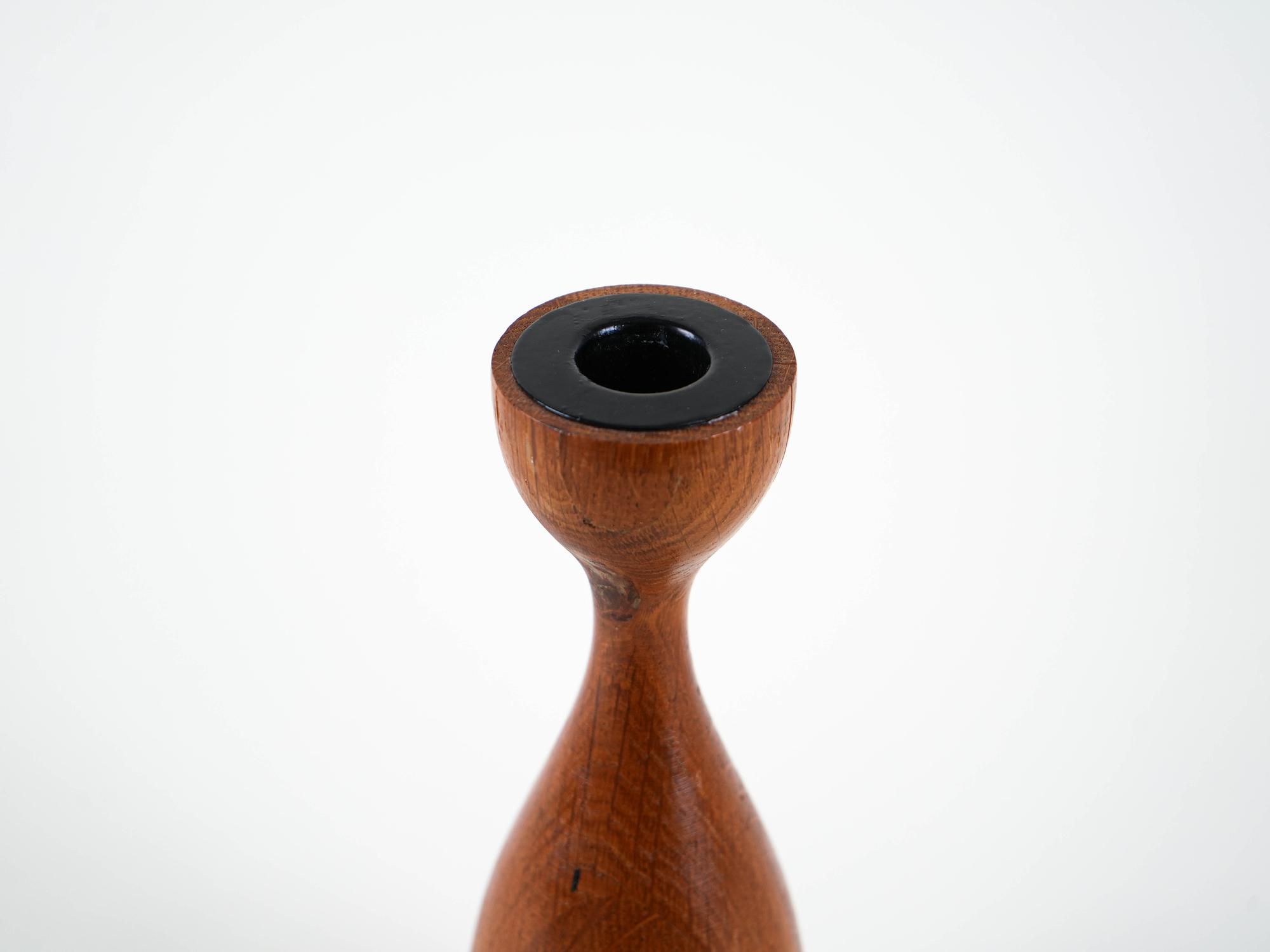 Teak Candle Holder 1970s 5