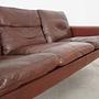 Sofa Leder Braun 1960er Jahre 10