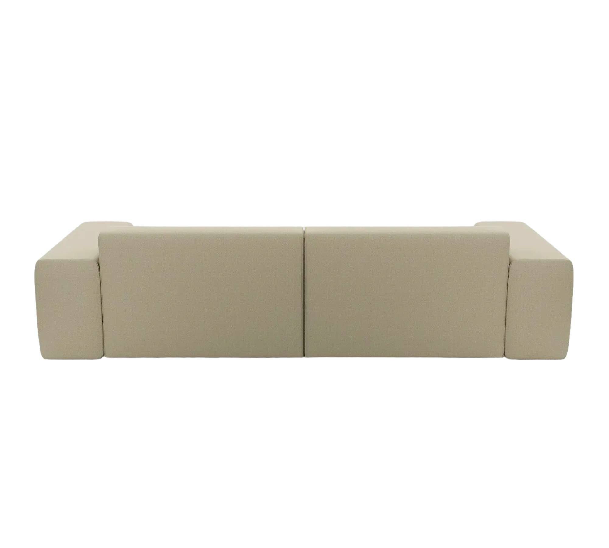 Pyllow Ecksofa Strukturstoff Cremebeige 1