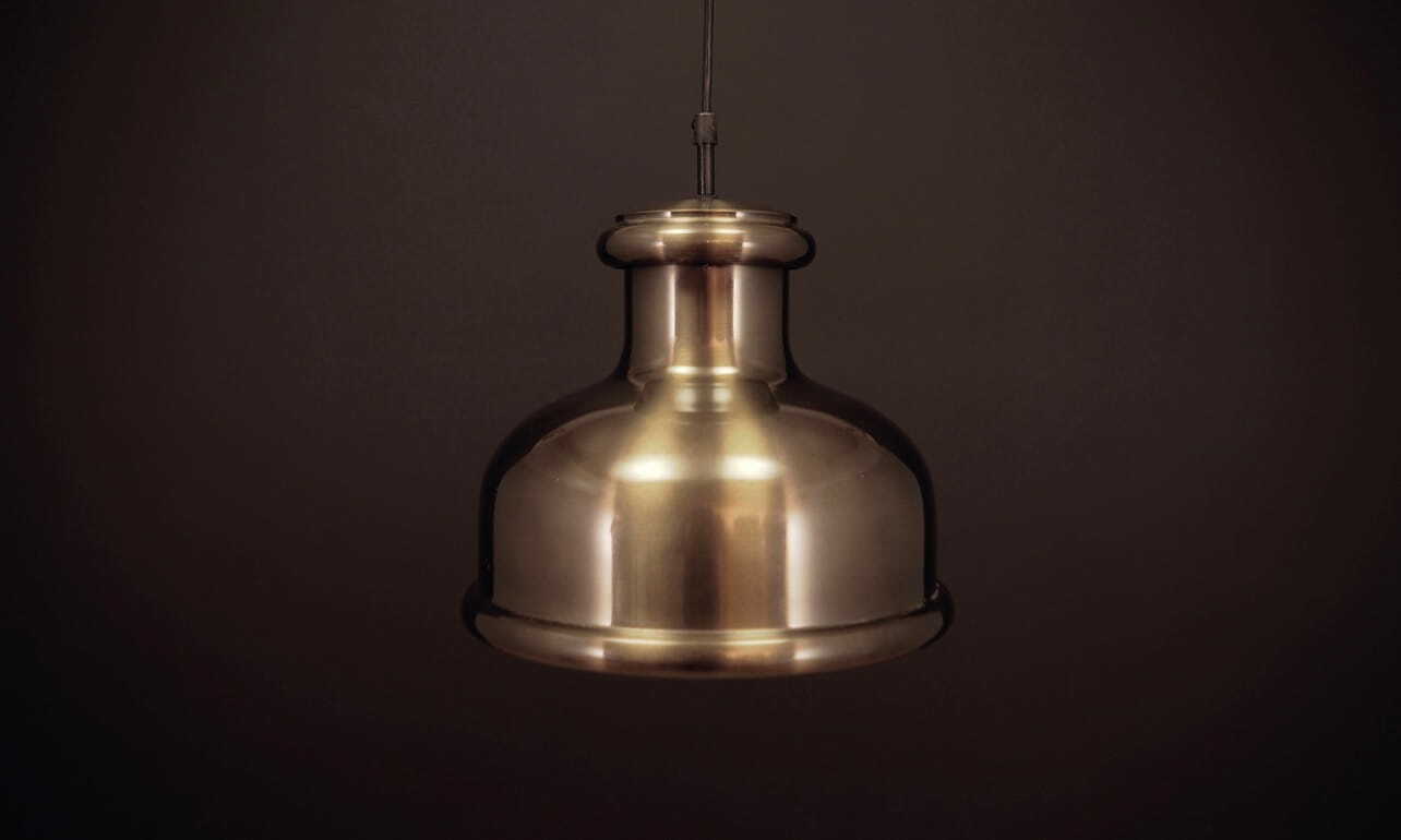 Vintage pendant lamp metal gold 1970s 1