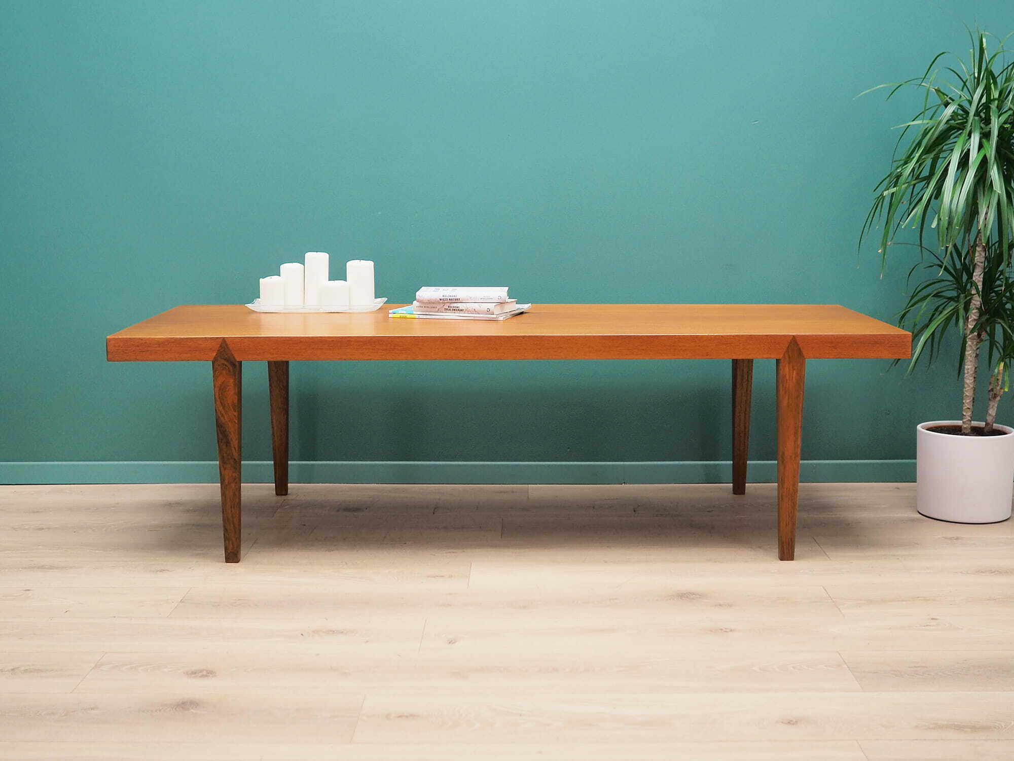 Bank Teakholz Holz Braun 1970er Jahre 1