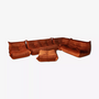 Togo Lounge Set 5-pc. Velvet Amber-Orange 0