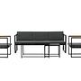 Dakar Sofa Set Steel Textile Grey Black 0