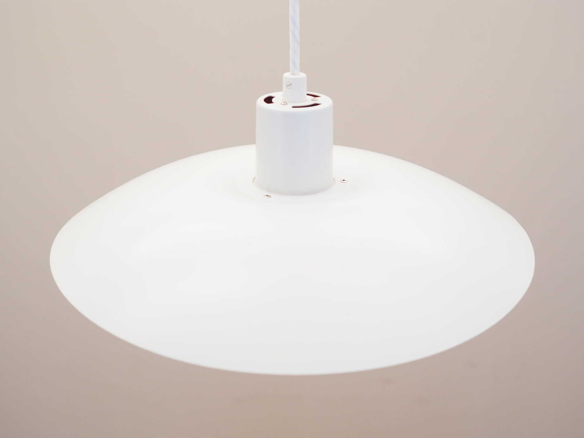 Vintage Pendant Lamp Metal White 1960s 7