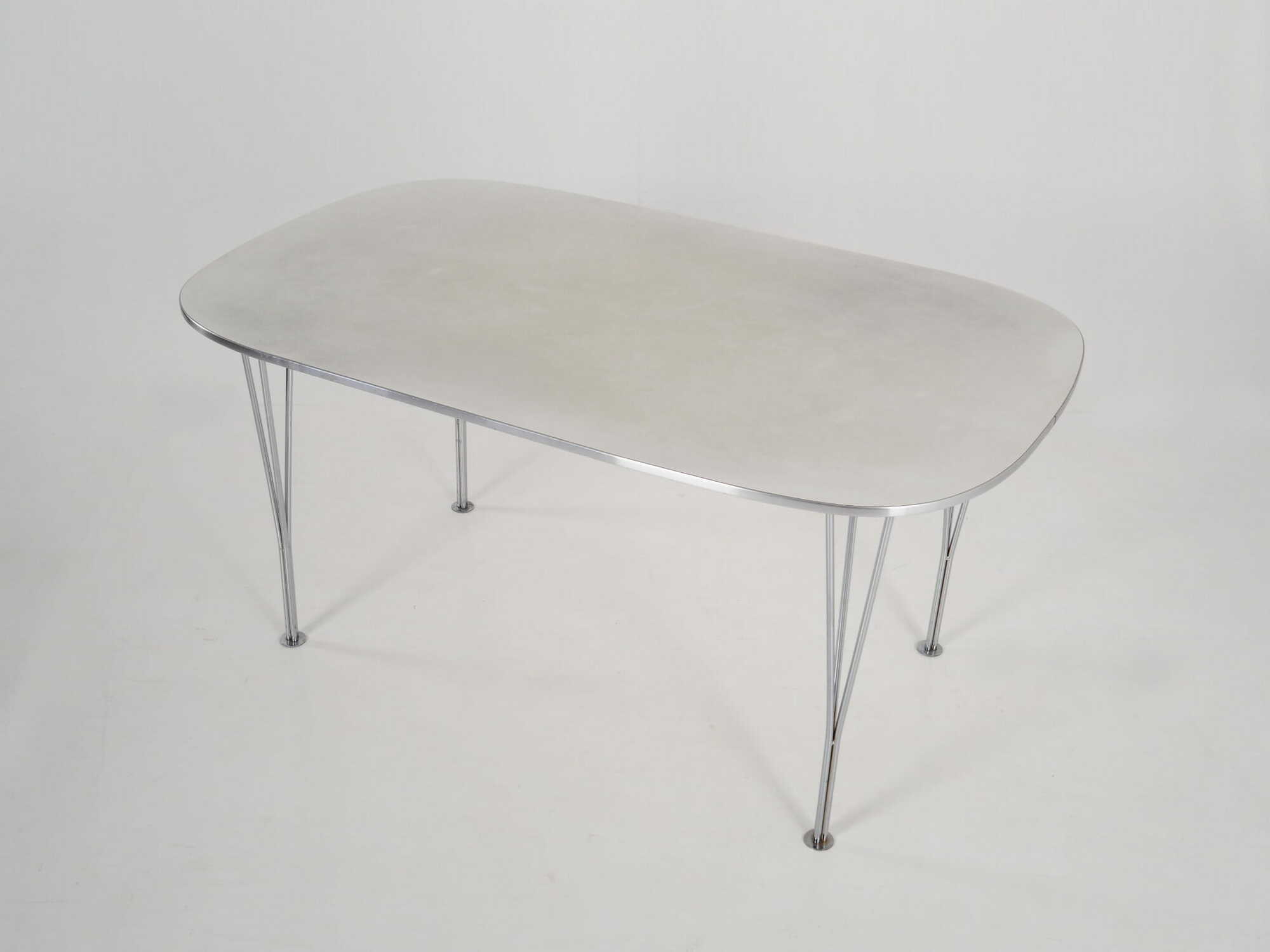 Vintage Tisch Metall Grau 1980er Jahre 3