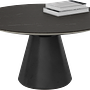 Madrid Couchtisch dunkle Marmorkeramik Ø 80cm 0
