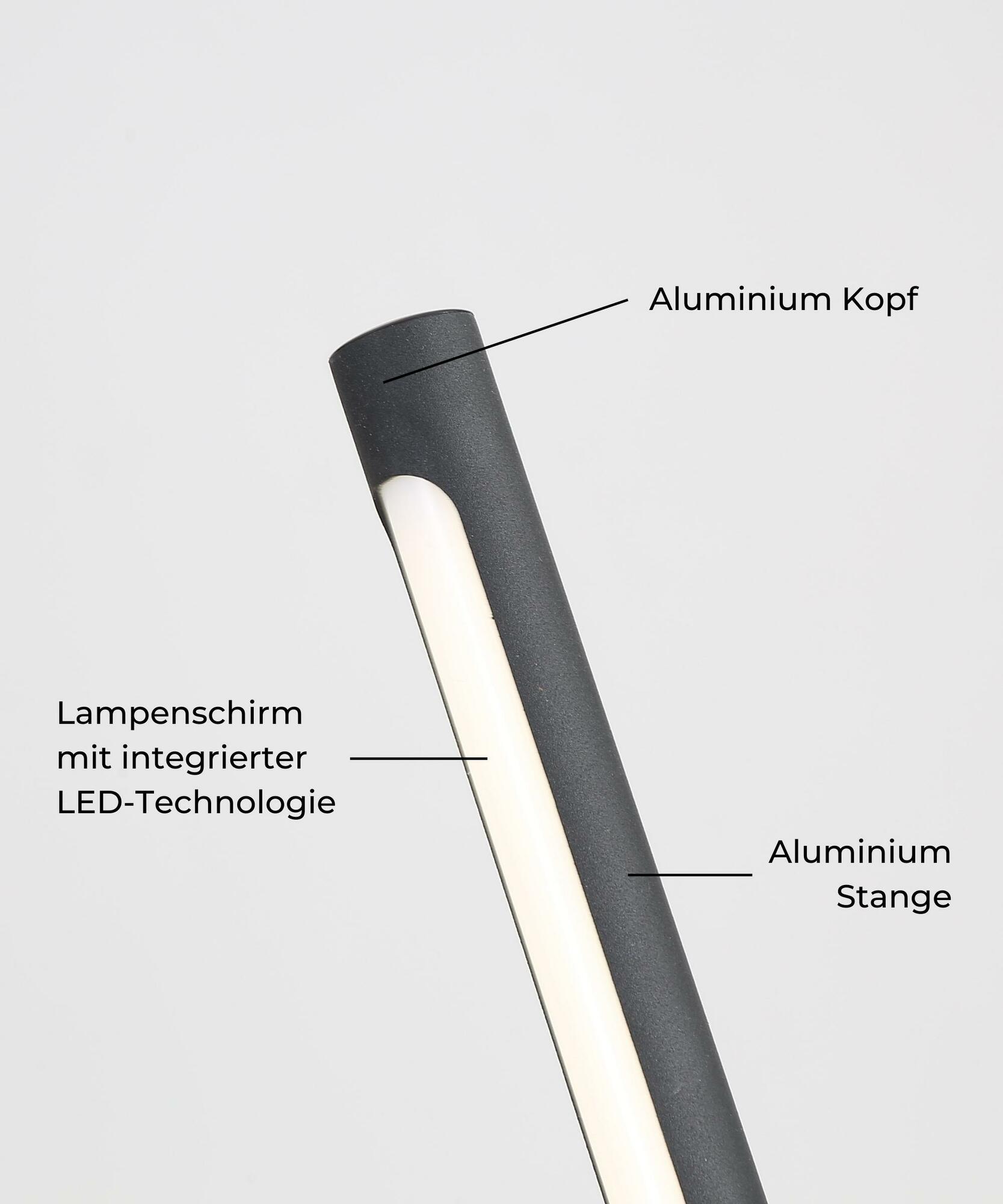 Minimalistische LED Stehlampe HELIOS Schwarz 3