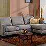 Sofa 3-Sitzer Chaiselongue Links Rechts Woven Grau 12