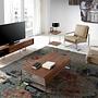 Rechteckiger Couchtisch Holzfurnier Verchromter Stahl 4