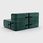 2-seater Modular Sofa System Curt Set of 4 Green 2