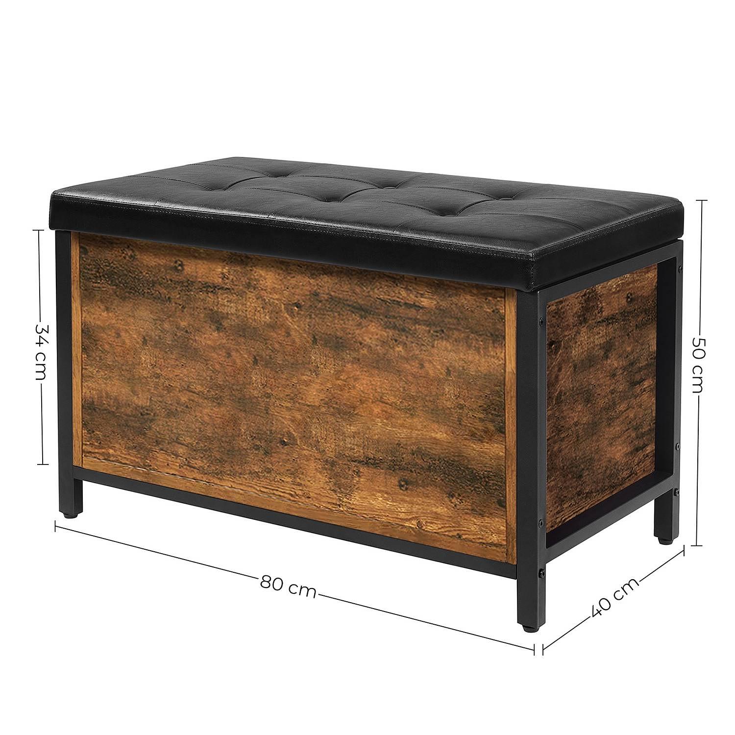 Garderobenbank Ennis Kunstleder Metall Braun 4