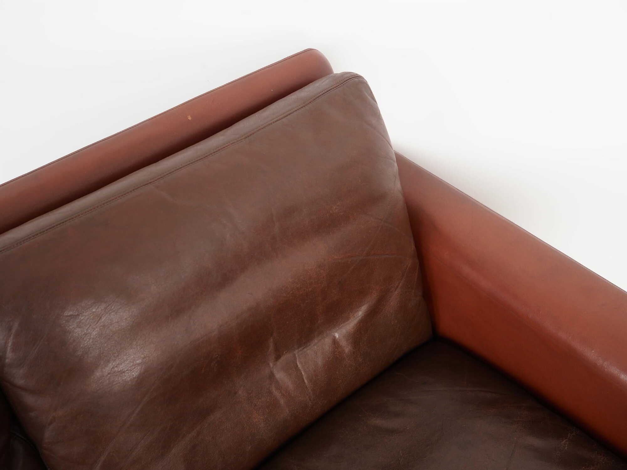 Sofa Leather Brown 1960s 8